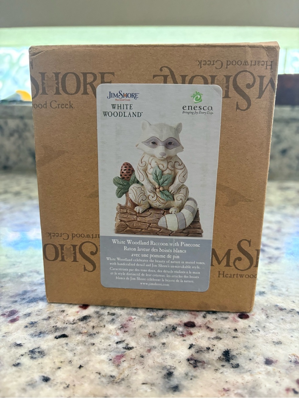 Jim Shore Heartwood white Woodland raccoon - NIB
